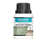 Polyvine Heavy Duty Interior Varnish Satin or Dead Flat Finishes - Quick Dry Varnish - Polyurethane, Water-Based, Water Resistant Coating for Indoor Woodwork, Painted Surfaces & More, Dead Flat 100ml