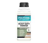 Polyvine Heavy Duty Interior Varnish Satin or Dead Flat Finishes - Quick Dry Varnish - Polyurethane, Water-Based, Water Resistant Coating for Indoor Woodwork, Painted Surfaces & More, Dead Flat 500ml