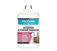Polyvine Interior Extreme Varnish Satin or Dead Flat - Quick Dry Polyurethane Clear Coat Multi Use Protective Coating - Water-Based, UV, Heat, Stain, Water Resistant Sealer, Satin, 4L