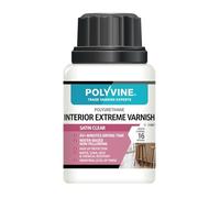 Polyvine Interior Extreme Varnish Satin or Dead Flat - Quick Dry Polyurethane Clear Coat Multi Use Protective Coating - Water-Based, UV, Heat, Stain, Water Resistant Sealer, Satin, 100ml