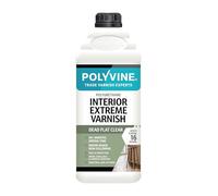 Polyvine Interior Extreme Varnish Satin or Dead Flat - Quick Dry Polyurethane Clear Coat Multi Use Protective Coating - Water-Based, UV, Heat, Stain, Water Resistant Sealer, Dead Flat, 2L