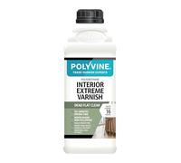 Polyvine Interior Extreme Varnish Satin or Dead Flat - Quick Dry Polyurethane Clear Coat Multi Use Protective Coating - Water-Based, UV, Heat, Stain, Water Resistant Sealer, Dead Flat, 1L