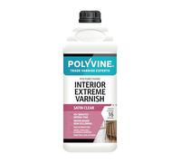 Polyvine Interior Extreme Varnish Satin or Dead Flat - Quick Dry Polyurethane Clear Coat Multi Use Protective Coating - Water-Based, UV, Heat, Stain, Water Resistant Sealer, Satin, 2L