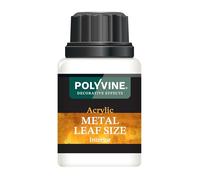 Polyvine Metal Leaf Size Acrylic Adhesive - Interior Gilding Glue for Gold Leaf, Metal Leaf & Foil. Water-Based, Low Odour, Easy Clean, Long Open Time. Furniture, Plaster & Decorative Features (100ml)