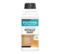 Polyvine Metallic Paint - Acrylic Metallic Heat Resistant Paint No Primer or Topcoat Needed - Water & UV Resistant Decorative Paint for Ceramics, Furniture, Ornaments, Interior Walls, Metalwork & More