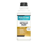 Polyvine Metallic Paint - Acrylic Metallic Heat Resistant Paint No Primer or Topcoat Needed - Water & UV Resistant Decorative Paint for Ceramics, Furniture, Ornaments, Interior Walls, Metalwork & More