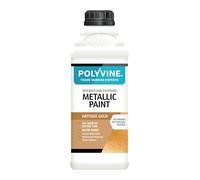 Polyvine Metallic Paint - Acrylic Metallic Heat Resistant Paint No Primer or Topcoat Needed - Water & UV Resistant Decorative Paint for Ceramics, Furniture, Ornaments, Interior Walls, Metalwork & More