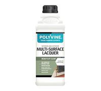 Polyvine Multi-Surface Lacquer Gloss, Satin or Dead Flat - Professional Quick Dry Clear Lacquer - Exterior, Interior Water Based Clear Sealer Protective Coating - Water&Heat Resistant, Dead Flat 1L