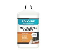 Polyvine Multi-Surface Lacquer Gloss, Satin or Dead Flat - Professional Quick Dry Clear Lacquer - Exterior, Interior Water Based Clear Sealer Protective Coating - Water & Heat Resistant, Gloss 4L