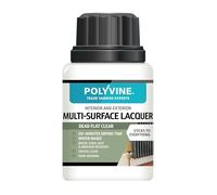 Polyvine Multi-Surface Lacquer Gloss, Satin or Dead Flat - Professional Quick Dry Clear Lacquer - Exterior, Interior Water Based Clear Sealer Protective Coating - Water&Heat Resistant, Dead Flat 100ml