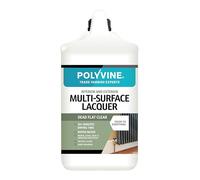 Polyvine Multi-Surface Lacquer Gloss, Satin or Dead Flat - Professional Quick Dry Clear Lacquer - Exterior, Interior Water Based Clear Sealer Protective Coating - Water&Heat Resistant, Dead Flat 4L