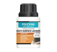 Polyvine Multi-Surface Lacquer Gloss, Satin or Dead Flat - Professional Quick Dry Clear Lacquer - Exterior, Interior Water Based Clear Sealer Protective Coating - Water & Heat Resistant, Gloss 100ml