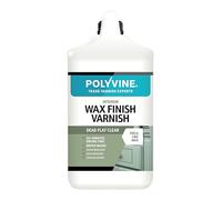 Polyvine Wax Finish Varnish Dead Flat - Quick Dry, Water Resistant Clear Varnish Wax - Quick Dry, Long Lasting Protection, Heat &Stain Resistant for Interior Wood, MDF, Furniture, Emulsion&More, 4L