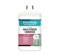 Polyvine Wax Finish Varnish Satin - Quick Dry, Water Resistant Clear Varnish Wax - Quick Dry, Long Lasting Protection, Heat & Stain Resistant for Interior Wood, MDF, Furniture, Emulsion & More, 4L