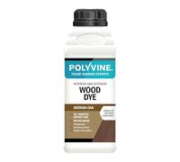 Polyvine Wood Dye - Interior Exterior Wood Colour Restorer - Quick Drying, Water Based Intermixable Woodwork Sealer Any Colour for Furniture, MDF, Ply, Hardwood, Softwood - Meduim Oak, 500ml
