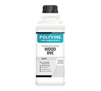 Polyvine Wood Dye - Interior Exterior Wood Colour Restorer - Quick Drying, Water Based Intermixable Woodwork Sealer Any Colour for Furniture, MDF, Ply, Hardwood, Softwood - White, 1 L