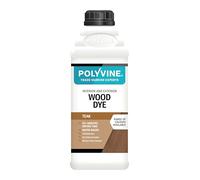 Polyvine Wood Dye - Interior Exterior Wood Colour Restorer - Quick Drying, Water Based Intermixable Woodwork Sealer Any Colour for Furniture, MDF, Ply, Hardwood, Softwood - Teak, 1 L