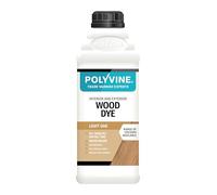 Polyvine Wood Dye - Interior Exterior Wood Colour Restorer - Quick Drying, Water Based Intermixable Woodwork Sealer Any Colour for Furniture, MDF, Ply, Hardwood, Softwood - Light Oa, 1 L