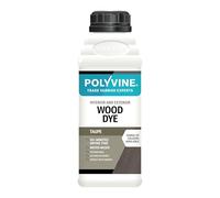 Polyvine Wood Dye - Interior Exterior Wood Colour Restorer - Quick Drying, Water Based Intermixable Woodwork Sealer Any Colour for Furniture, MDF, Ply, Hardwood, Softwood - Taupe, 500ml