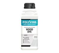 Polyvine Wood Dye - Interior Exterior Wood Colour Restorer - Quick Drying, Water Based Intermixable Woodwork Sealer Any Colour for Furniture, MDF, Ply, Hardwood, Softwood - White, 500ml