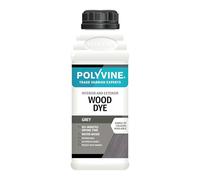 Polyvine Wood Dye - Interior Exterior Wood Colour Restorer - Quick Drying, Water Based Intermixable Woodwork Sealer Any Colour for Furniture, MDF, Ply, Hardwood, Softwood - Grey, 500ml