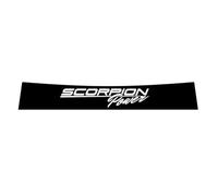 PolyWard Sunstrip for Abarth 500/595 / 695 SCORPION POWER Windscreen Banner Sunshade Decal Sticker - Pre-Cut Easy Install (Black + White)