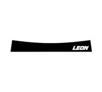 PolyWard Sunstrip for Seat Leon mk2 with Leon Text Windscreen Banner Decal Sticker Sunshade - Pre-Cut Easy Install (White Text)