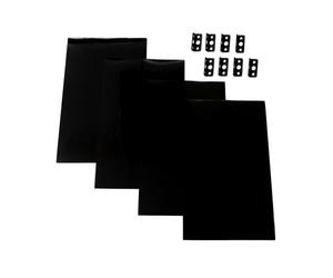 PolyWard Universal Rally Mudflaps, 4 PVC Mud Flaps + 8 Brackets (Black)