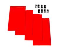PolyWard Universal Rally Mudflaps, 4 PVC Mud Flaps + 8 Brackets (Red)