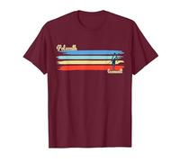 Polzeath Beach Cornwall Surfing Beach T-Shirt, Men, Burgundy, Medium