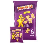 Pom Bear BBQ Multipack Crisps, Pack of 6 • Bear-Shaped Potato Snacks • BBQ Flavour • Gluten Free Snack for Kids & Adults • Light & Crispy Texture • No Artificial Colours or Preservatives