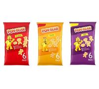 Pom-Bear Crisps Variety Pack, Original, Cheese and BBQ Flavours, Gluten Free, 6 Pack
