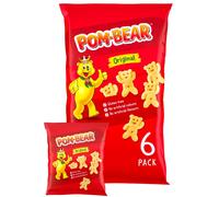 Pom Bear Original Multipack Crisps, Pack of 6 ? Bear-Shaped Potato Snacks ? Original Flavour ? Gluten Free Snack for Kids & Adults ? Light & Crispy