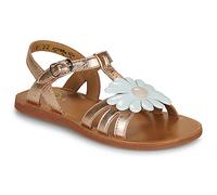 Pom d'Api Flat sandals PLAGETTE BIG FLO in Gold 2 kid