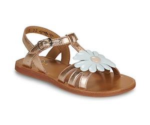 Pom d'Api Flat sandals PLAGETTE BIG FLO in Gold 2 kid