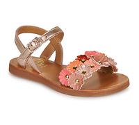 Pom d'Api Flat sandals PLAGETTE MULTI FLO in Gold 10 kid
