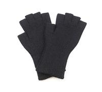 Pom Peace of Mind Black Fine Rib Knit Fingerless Gloves