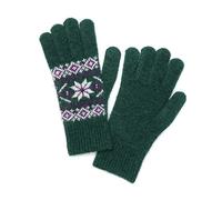 Pom Peace of Mind Green & Pink Star Flower Wool Blend Gloves