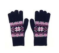 Pom Peace of Mind Navy Star Flower Wool Blend Gloves
