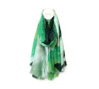 Pom Peace of Mind Womens Large Summer Beach Scarf Lightweight Wrap Shawl Lady Sarong Green Metallic Dots