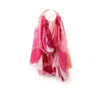 Pom Peace of Mind Womens Large Summer Beach Scarf Lightweight Wrap Shawl Lady Sarong Pink Metallic Dots