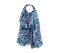 Pom Peace of Mind Womens Lightweight Summer Scarf Metallic Animal Blue Pink Leopard Recycled Stylish Shawl