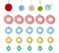 Pom Pom Maker, 20-Piece Pompom Maker Kit with Pompom Wool for Crafting, Clover Pom Pom Maker for DIY Projects, Pom Pom Craft Maker for Yarn and Wool, Educational Insights Pom Pom Kit