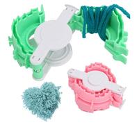 Pom Pom Maker, 2Pcs Heart Shape Pompom Maker, Yarn Spinner for Kids & Adults, Pom Pom Maker for Yarn, Fluff Ball, Weave, Knitting and Craft Project(Small + Large)