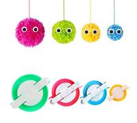 Pom Pom Maker, 4 Sizes Pom pom Makers for Fluff Ball Weaver Needle Craft DIY Wool Knitting Craft Tool Set Decoration for Kids and Adult (4)