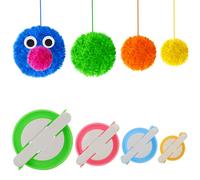 Pom Pom Pom Pom Maker,4 Sizes Fluff Ball Weaver Needle PomPom Maker Sets-DIY Pompoms Craft Doll Making Kits -Wool Yarn Knitting Craft Tool Set Pom-pom Maker for Beginner