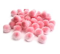 Pom Poms - 25mm (1") - Craft Fluffy Fuzzy Pom Pom Balls - 19 Colours (Pink - 25mm - 40 per Pack)
