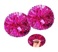Pom Poms Cheerleading with a White Handle for Sports Party Dance Team Accessories Cheering Squad Spirit (2 Pack Pink).