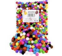 Pom Poms for Crafting - 500 Mini Pompoms, 10mm Mixed Colours | Fluffy Balls for Kids’ DIY, School Projects & Craft Supplies