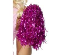Smiffy's Pom Poms Metallic Pair - Pink - Fancy Dress Costume Cheerleader School - pom poms pink metallic fancy dress costume cheerleader school